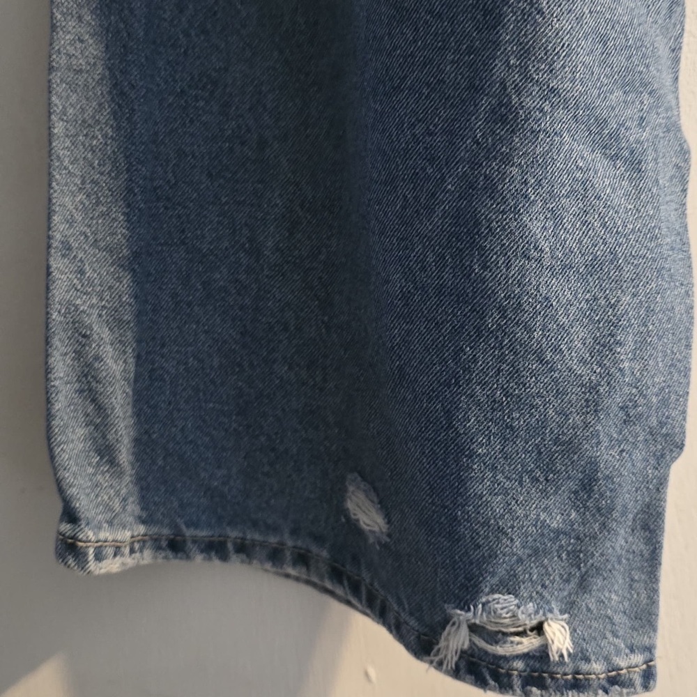 H&M Light Blue Ripped Straight Leg Jeans - Picture 6 of 13